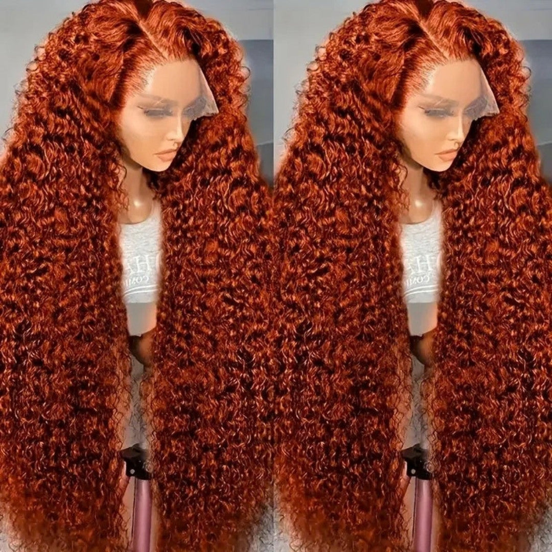 Perruque rousse bouclée ginger – détail 1