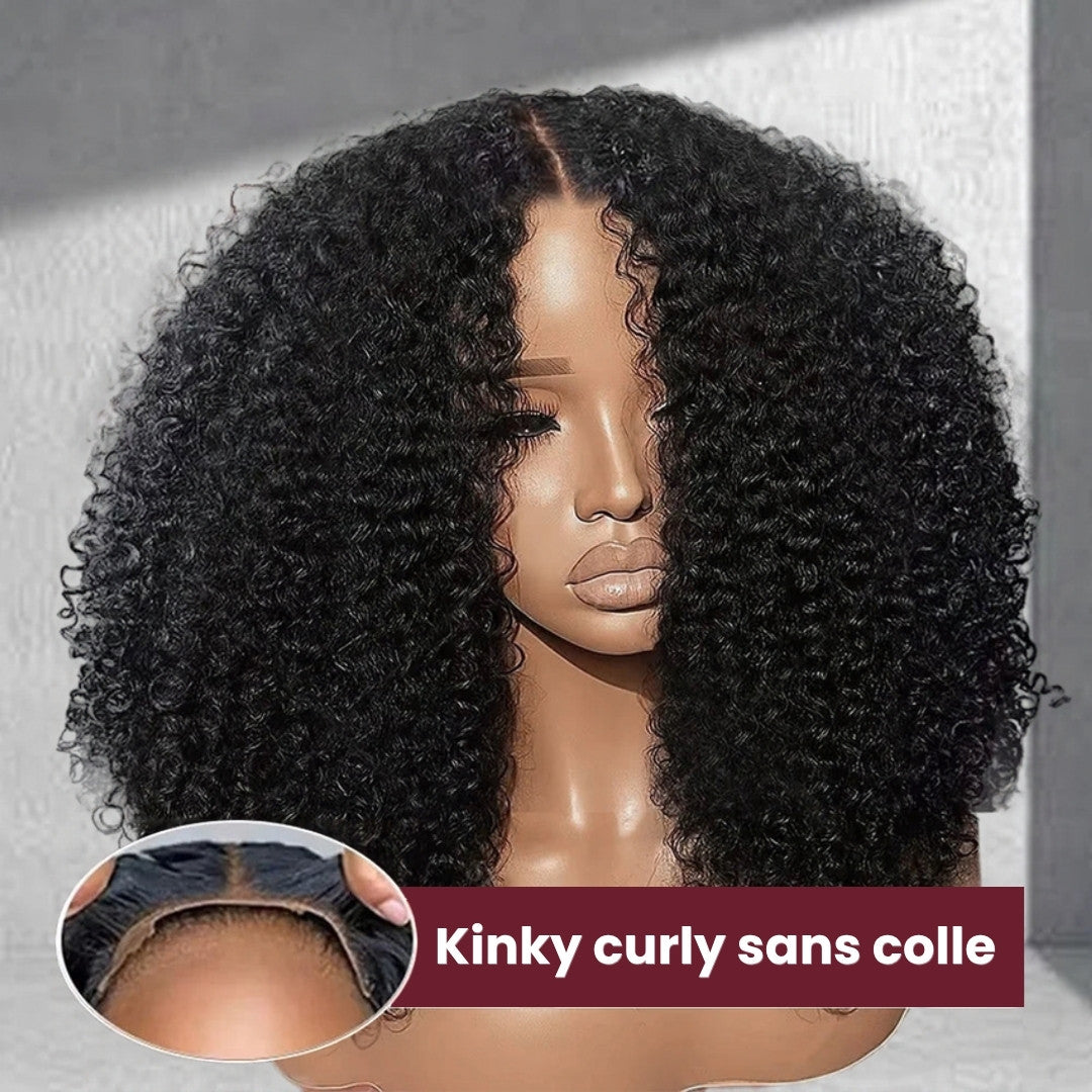 Perruque sans colle kinky curly – détail 1