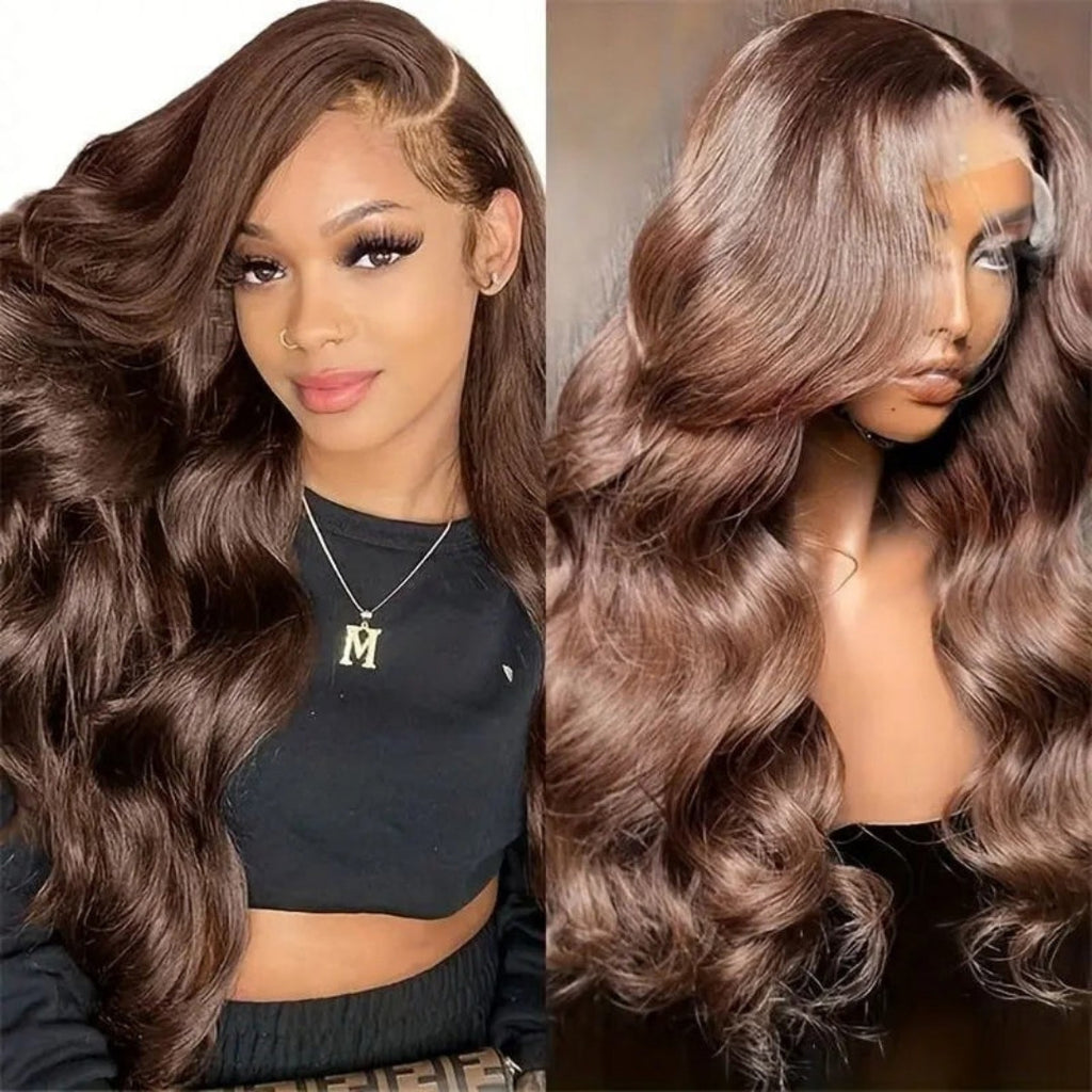 Perruque lace front brune chocolat – détail 2