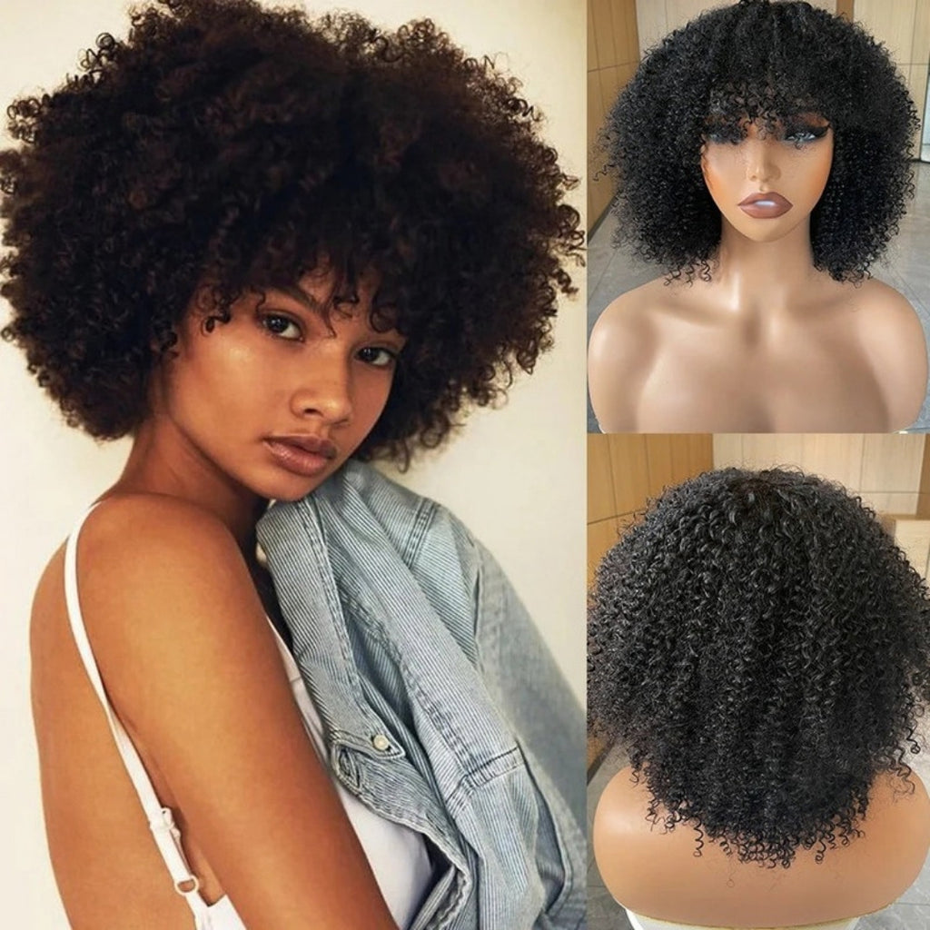 Perruque afro courte kinky curly sans colle – photo produit 2