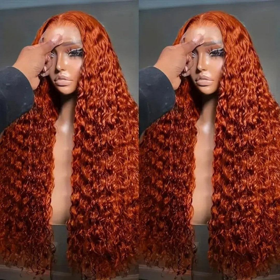 Perruque rousse bouclée ginger – détail 2