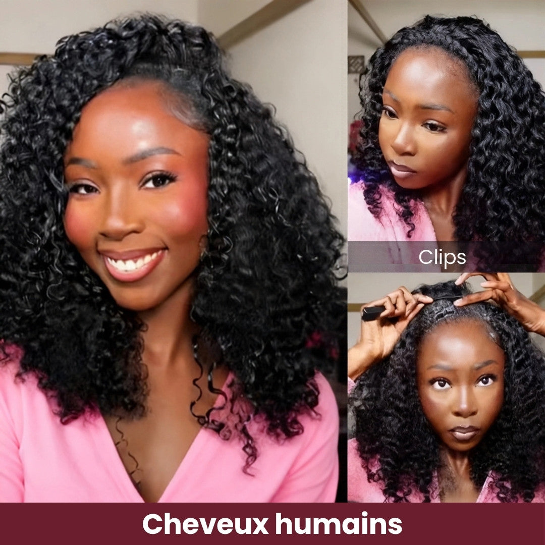 Perruque V-part kinky curly – détail 2