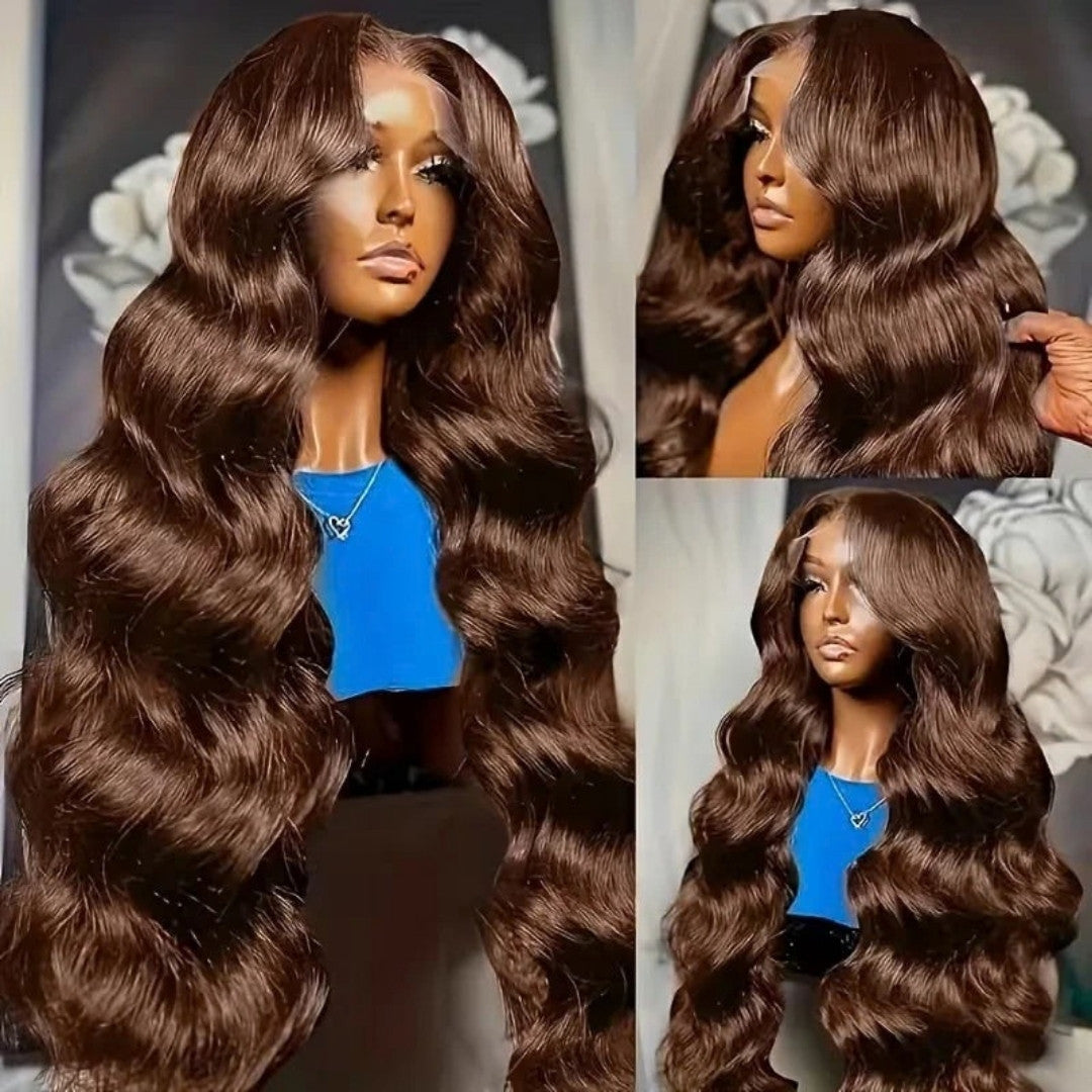 Perruque lace front brune chocolat – détail 3