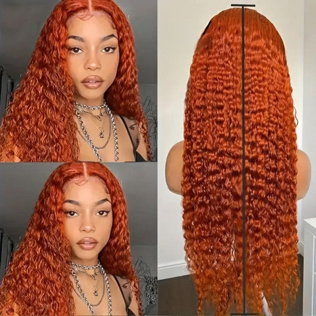 Perruque rousse bouclée ginger – détail 3
