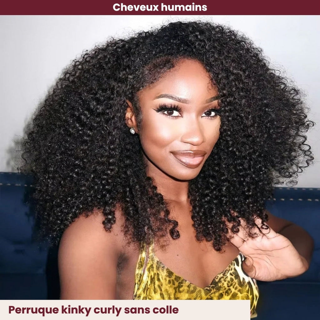 Perruque sans colle kinky curly – détail 3