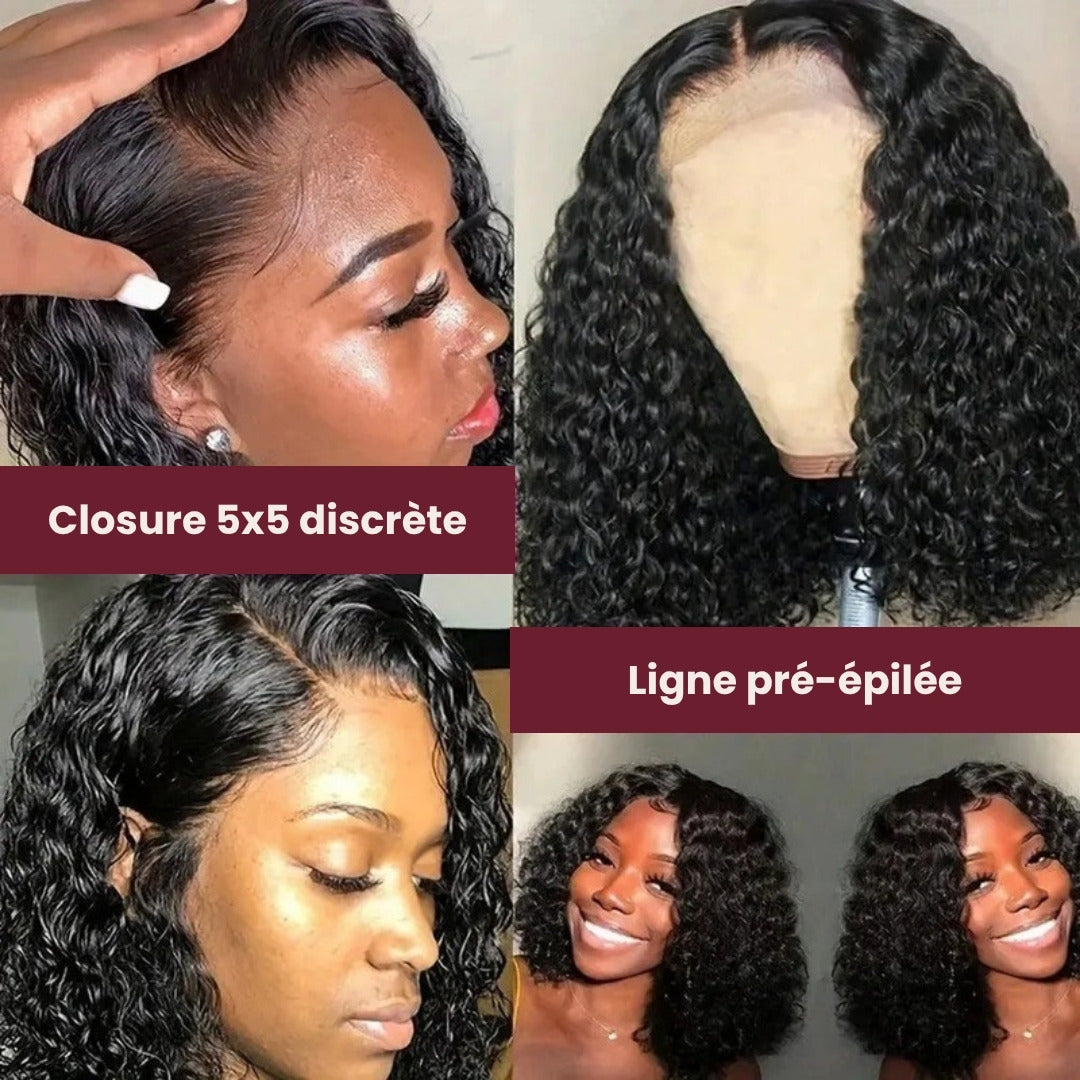 Perruque carré deep wave closure 5x5 – photo produit 4