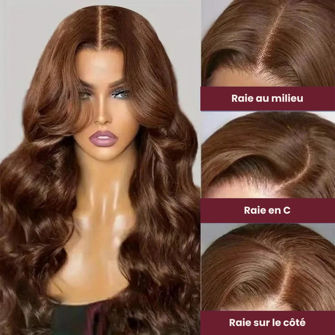 Perruque lace front brune chocolat – détail 5