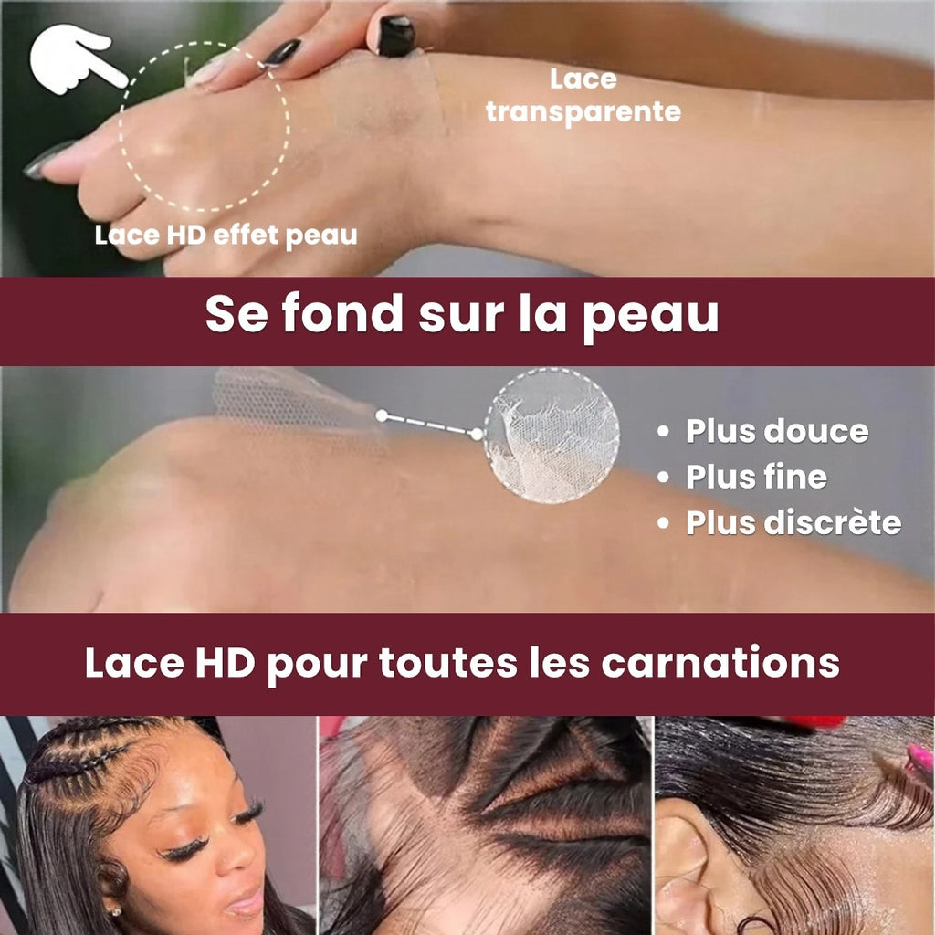 Perruque sans colle lisse 5x5 – détail 5