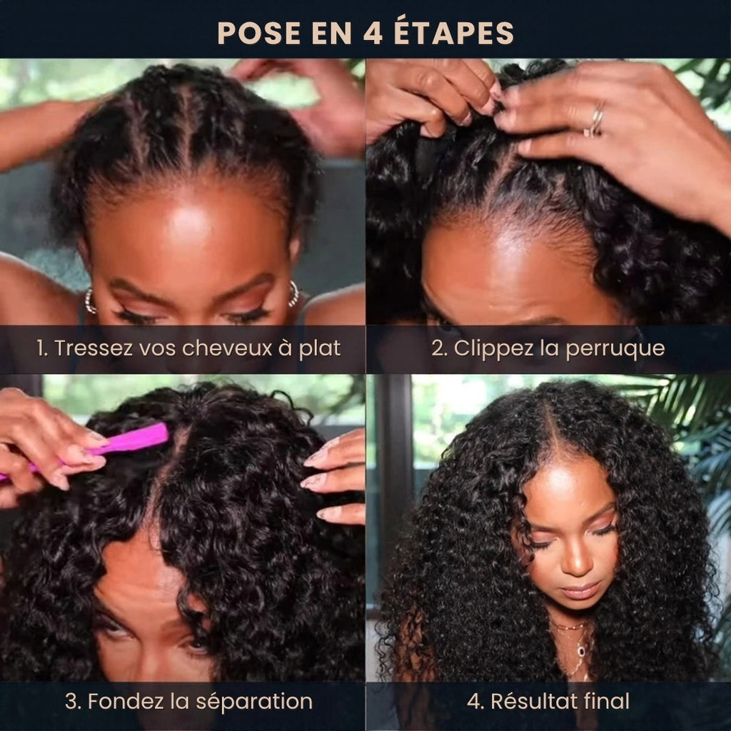 Perruque V-part kinky curly – détail 5