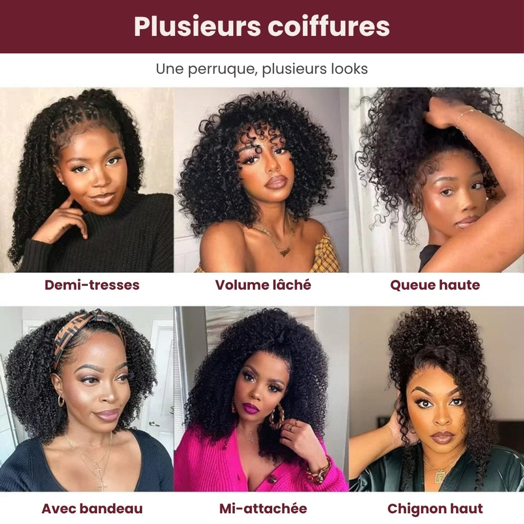 Perruque bandeau afro bouclée – photo produit 3