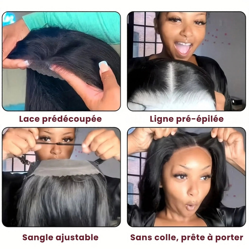 Perruque sans colle lisse 5x5 – détail 6