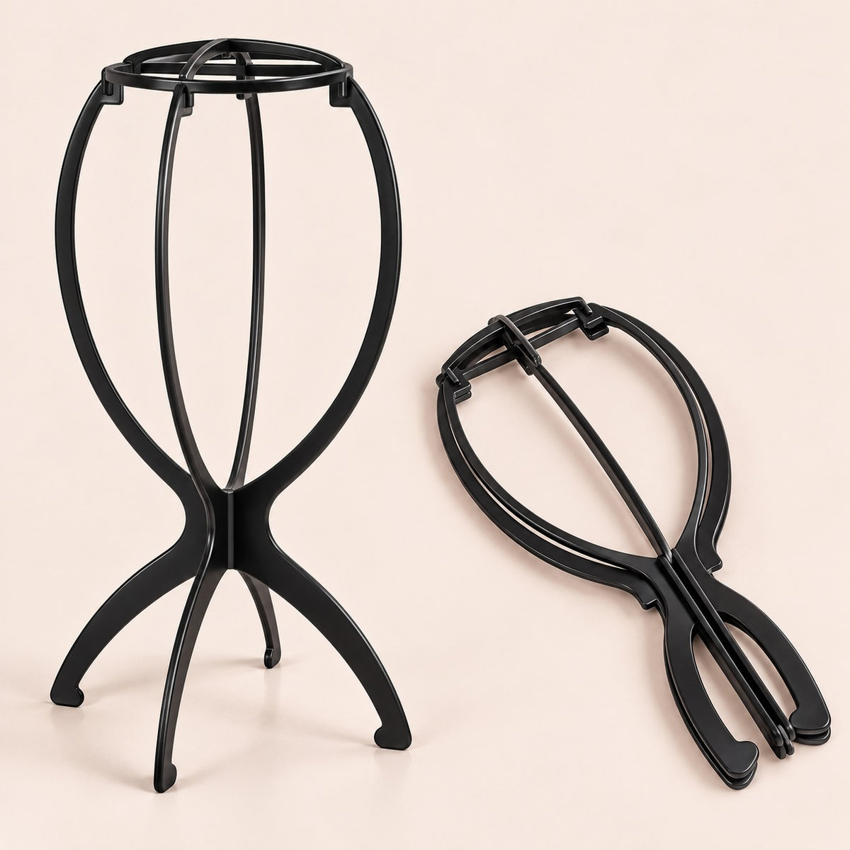 Support pliable pour perruque – déplié et replié