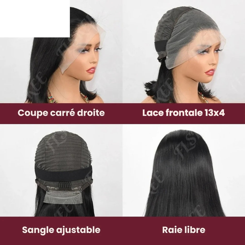 Perruque carré plongeant lisse – photo produit 1