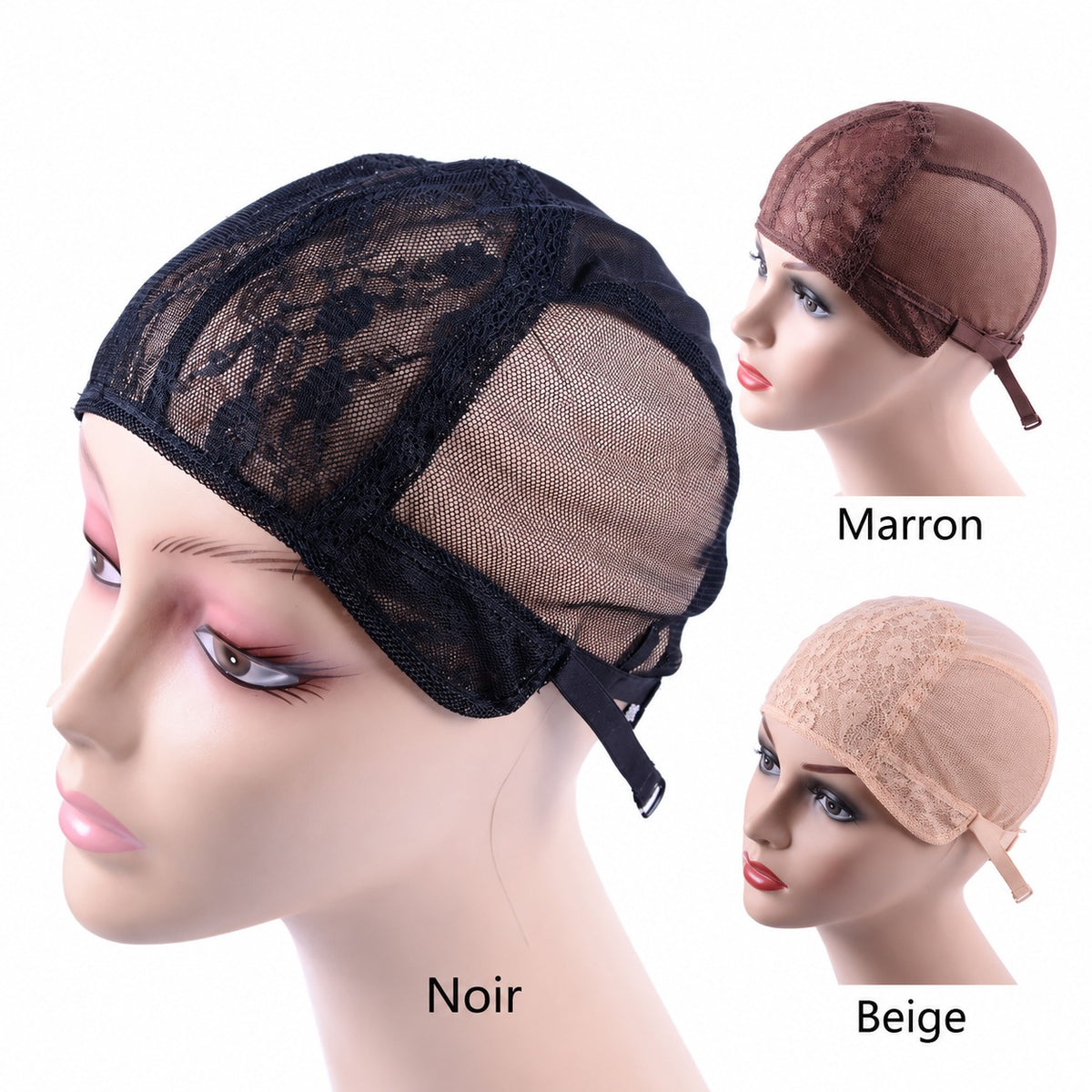 Bonnet perruque avec sangle réglable
