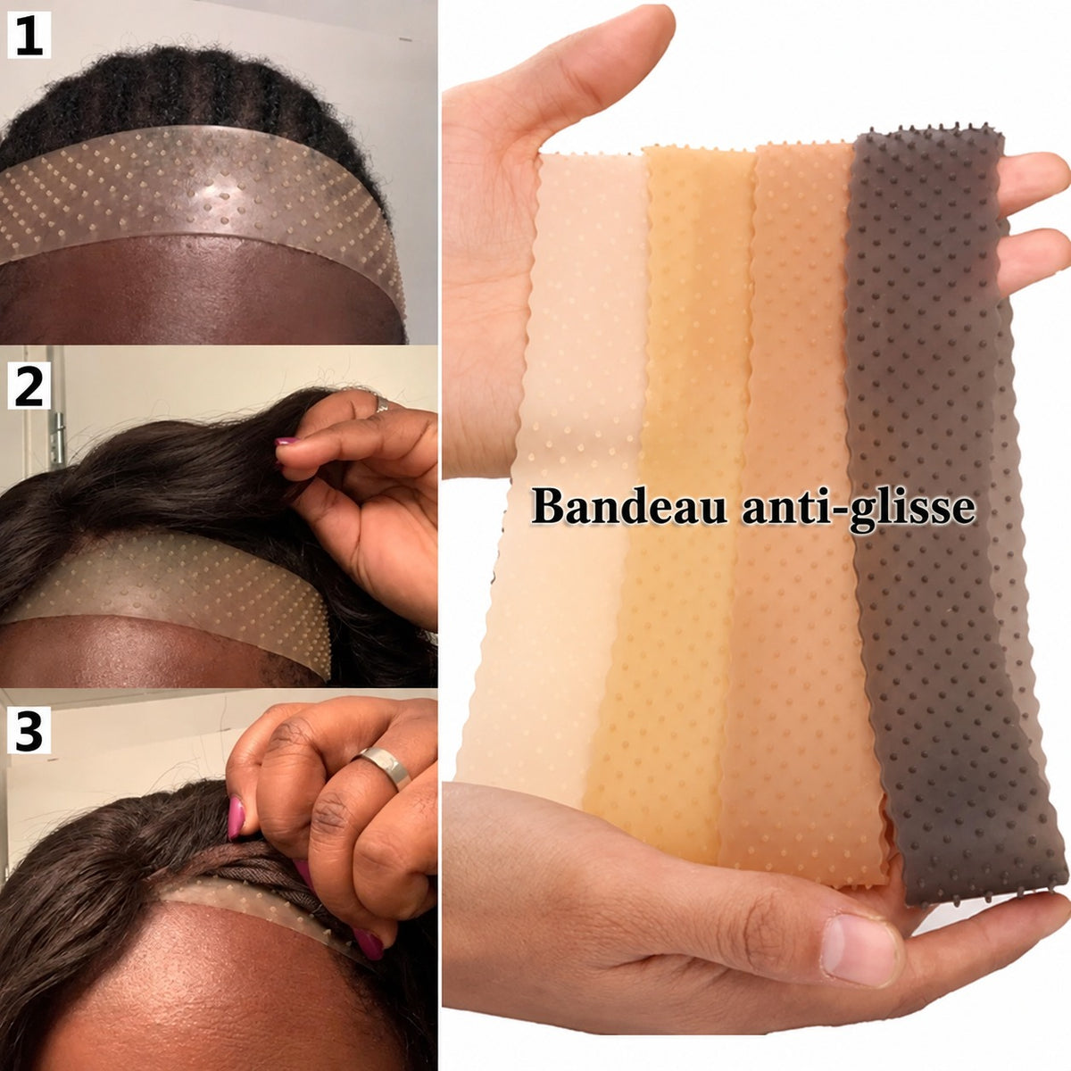 Bandeau anti-glisse pour perruque