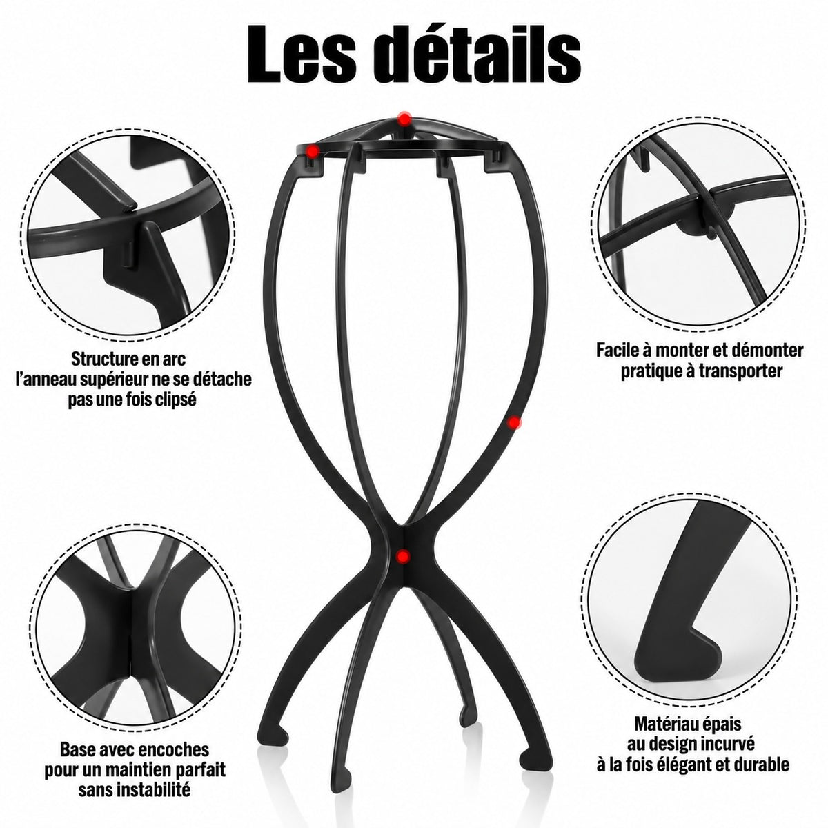 Support pliable pour perruque