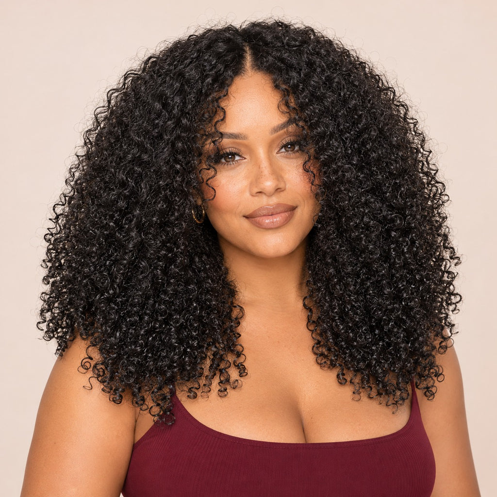 Perruque V-part kinky curly – portrait