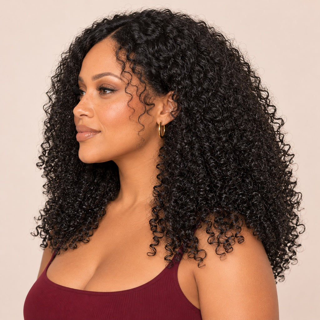 Perruque V-part kinky curly – profil