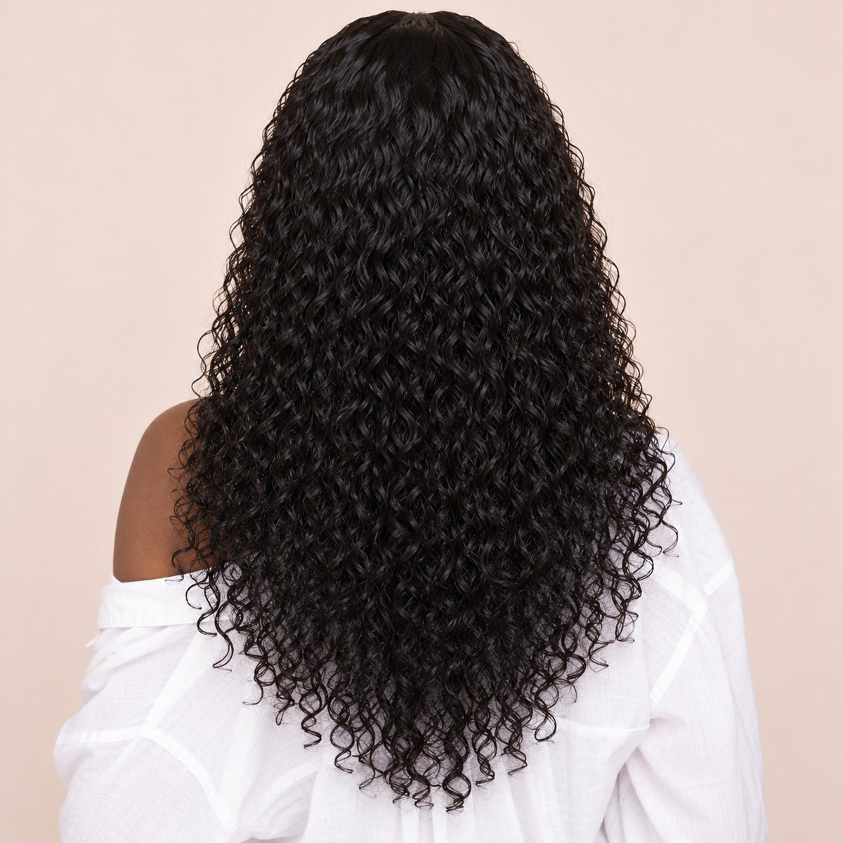 Perruque sans colle water wave – de dos
