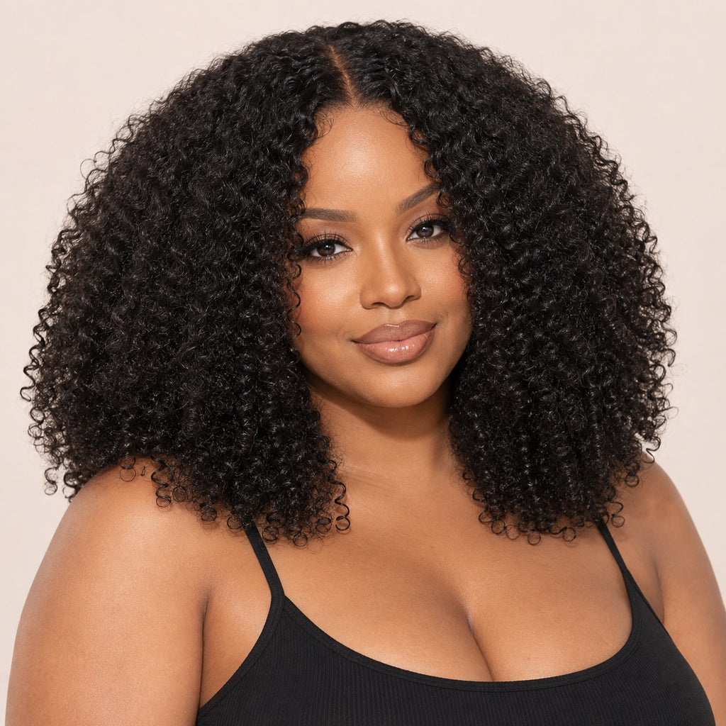 Perruque sans colle kinky curly – portrait