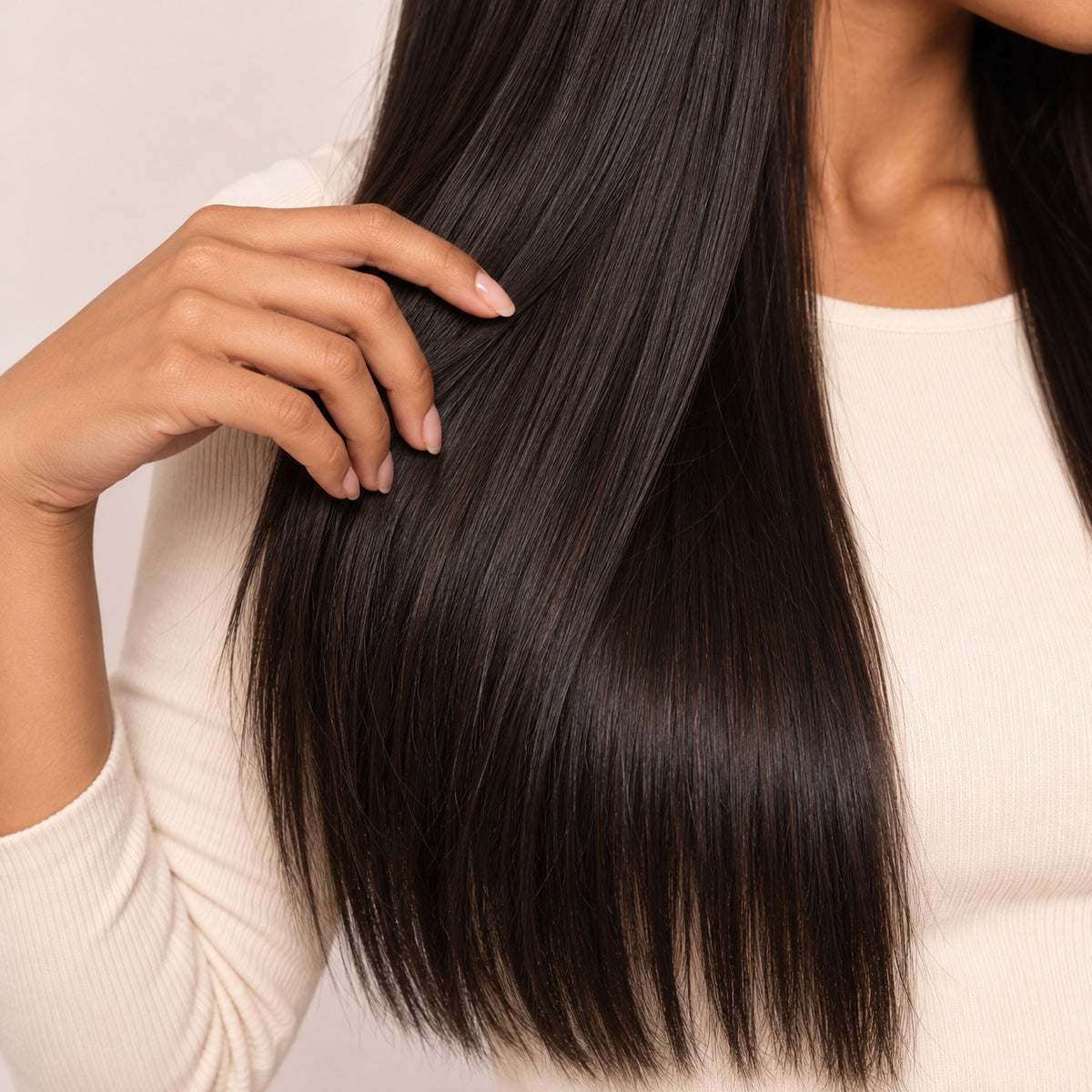 Perruque sans colle lisse 5x5 – texture