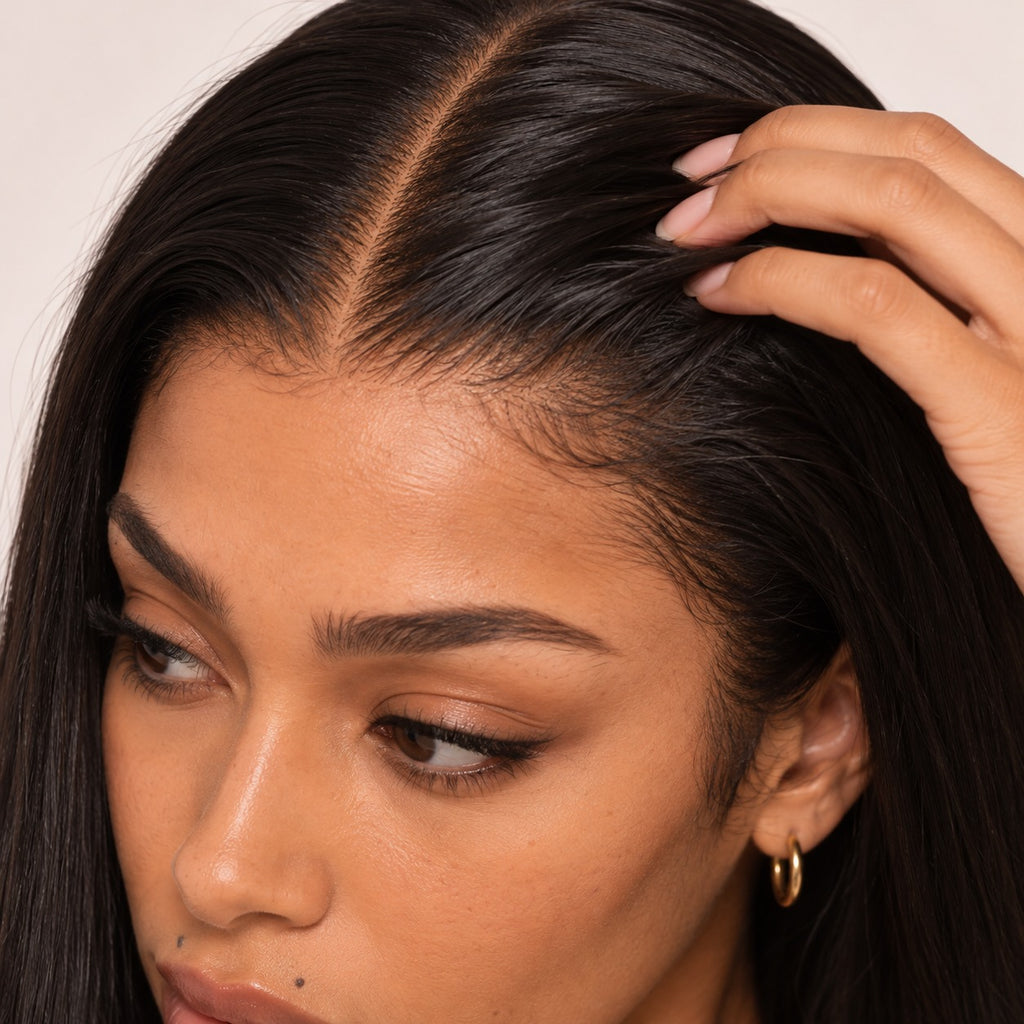 Perruque sans colle lisse 5x5 – ligne frontale