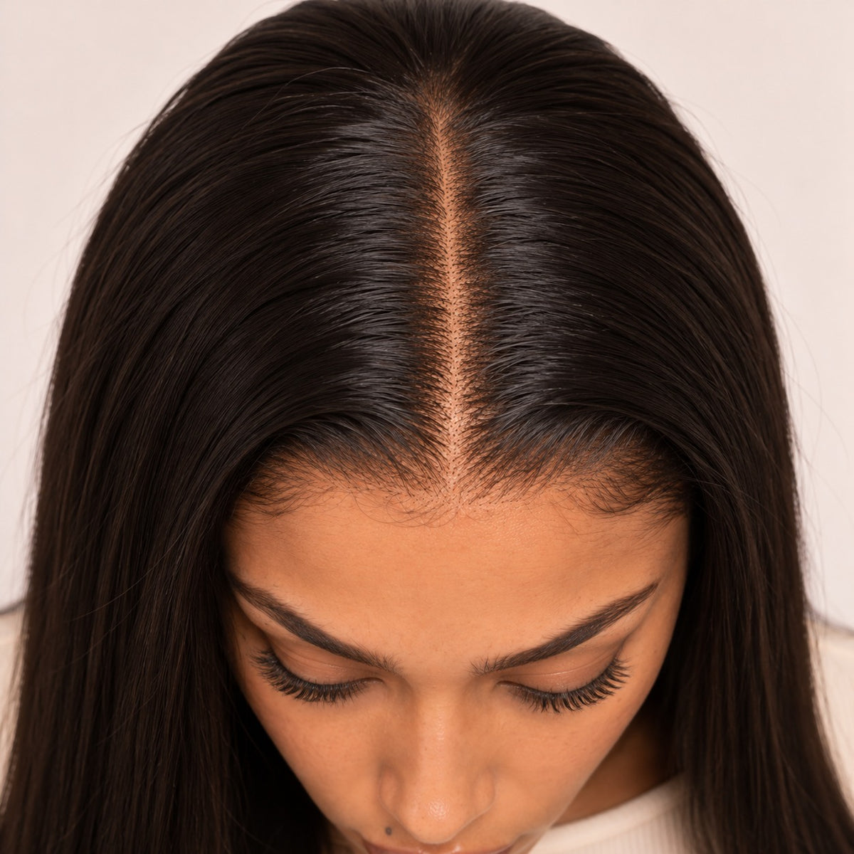 Perruque sans colle lisse 5x5 – raie
