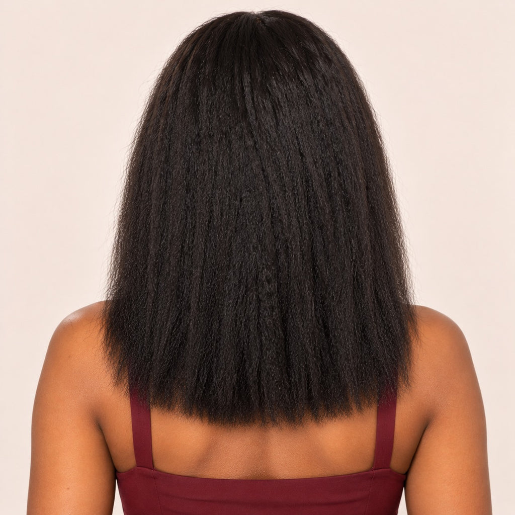 Perruque lace front kinky straight – de dos