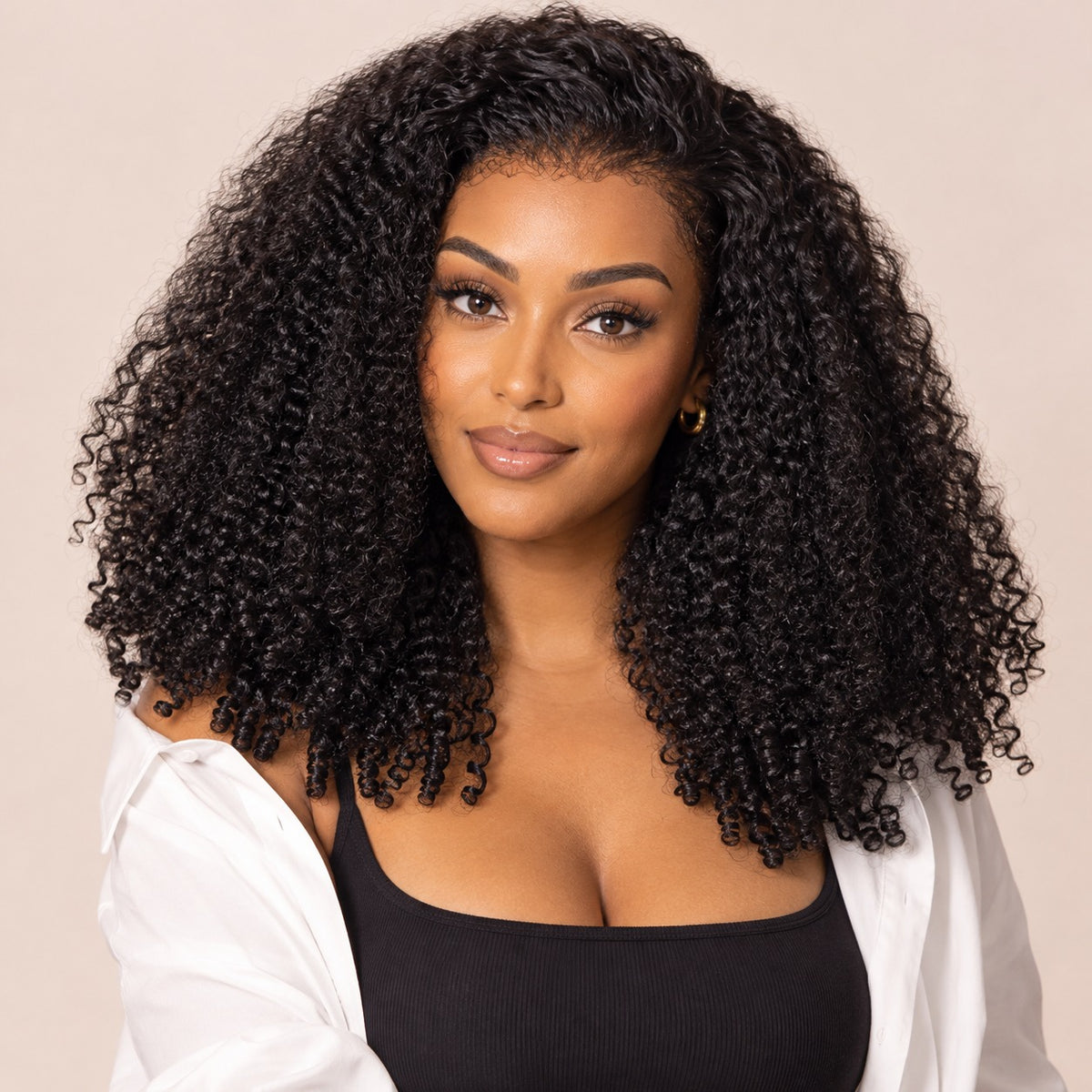 Perruque lace front kinky curly – portrait