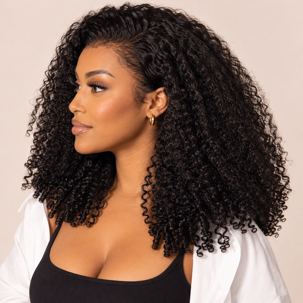 Perruque lace front kinky curly – profil