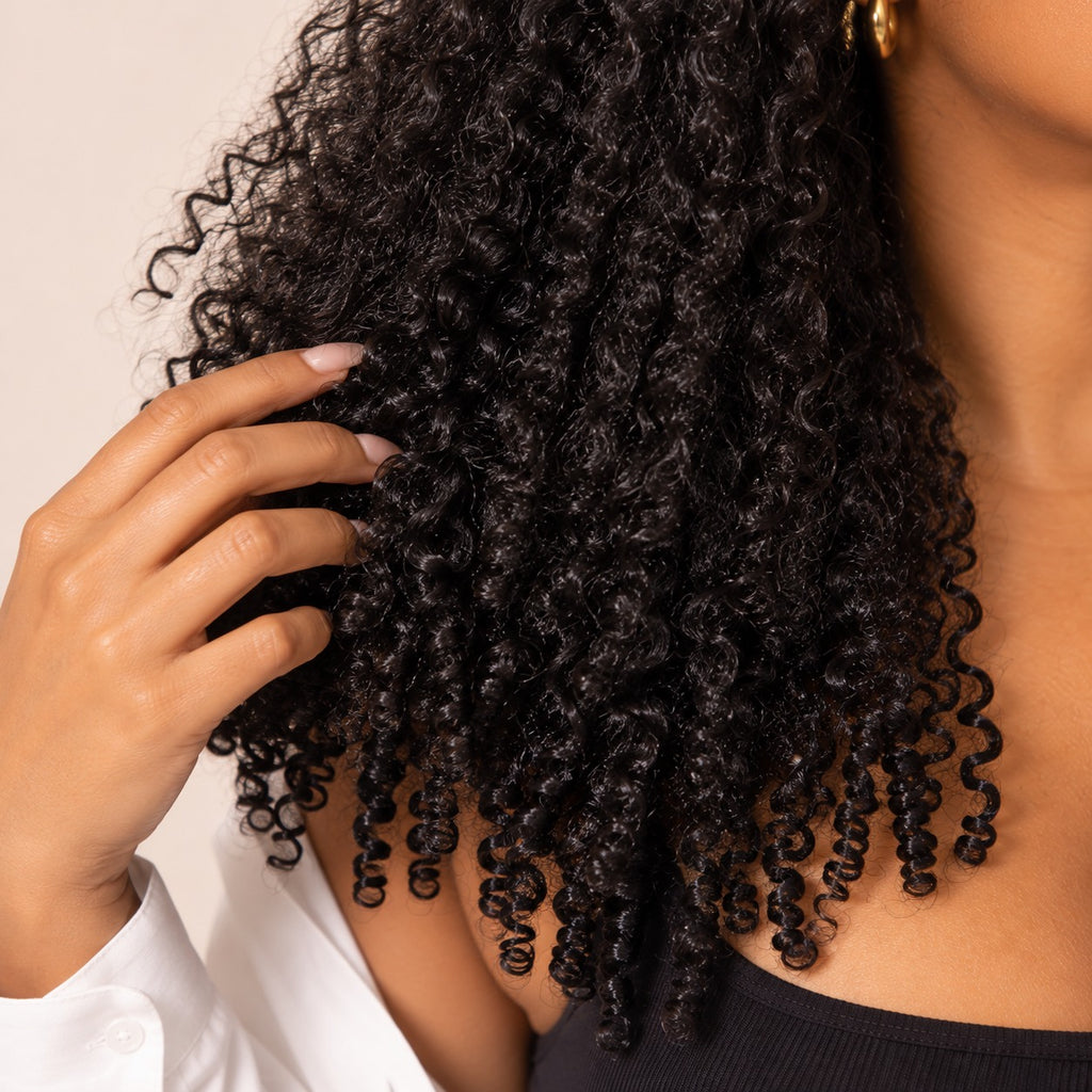 Perruque lace front kinky curly – texture