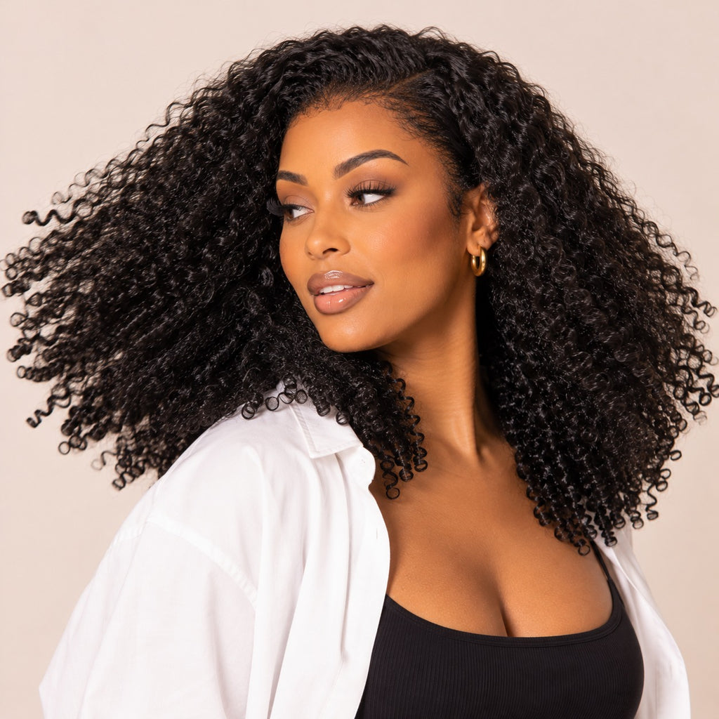 Perruque lace front kinky curly – en mouvement