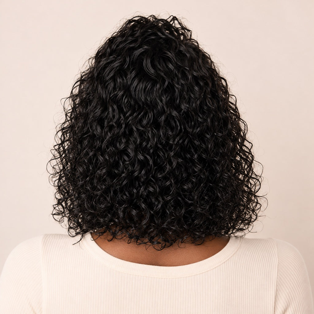Perruque carré bouclé closure 5x5 sans colle – de dos