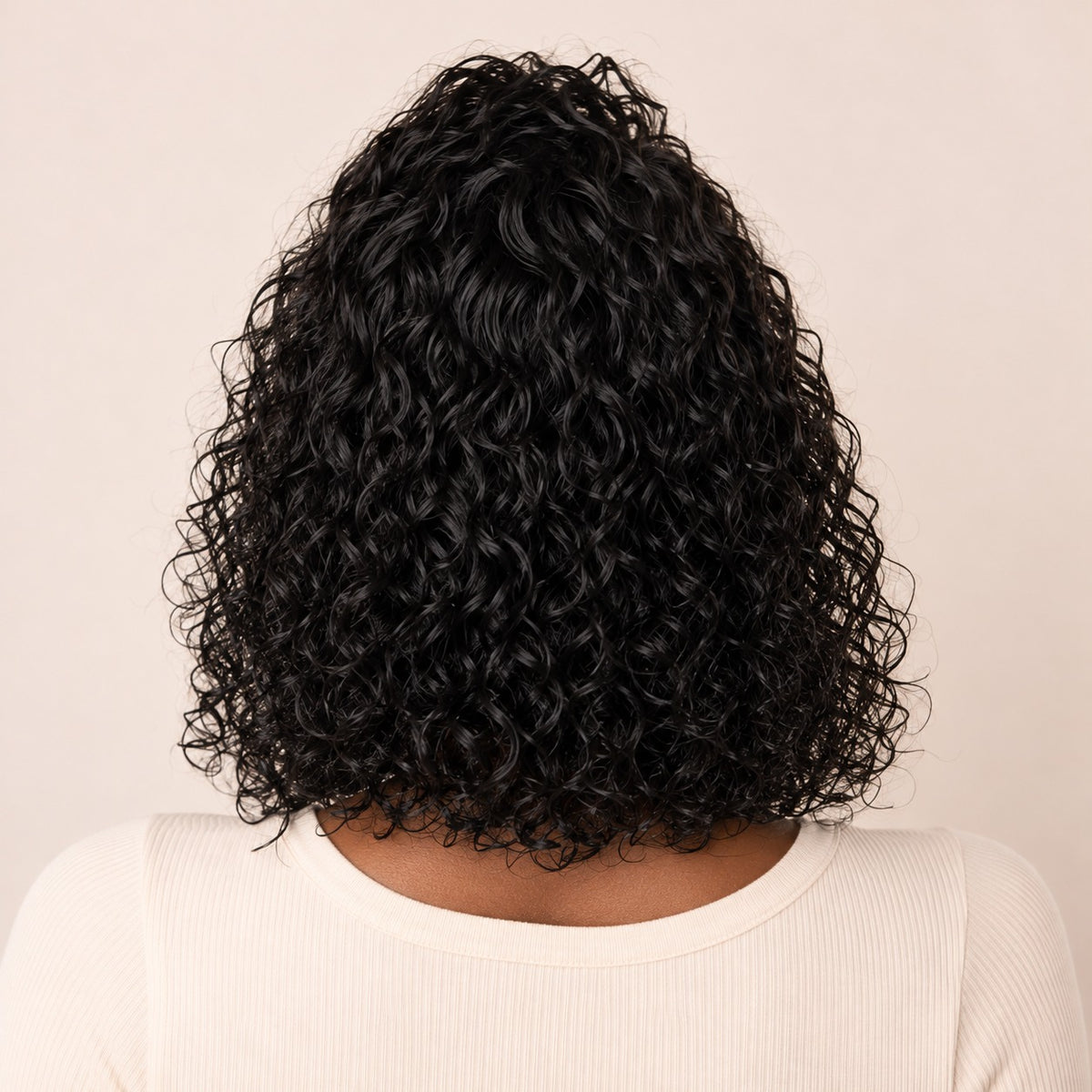 Perruque carré bouclé closure 5x5 sans colle – de dos