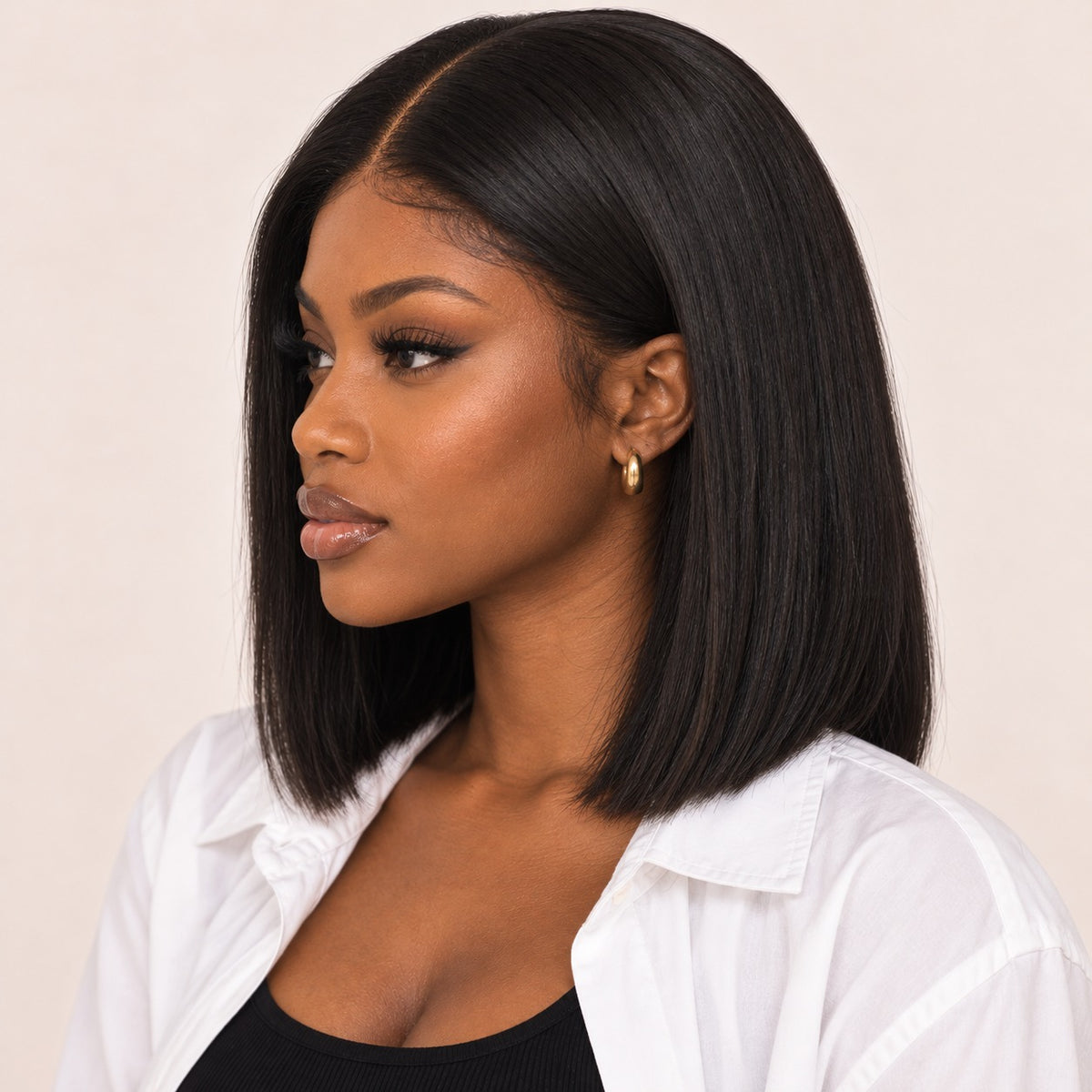 Perruque carré lisse densité 330 % – profil