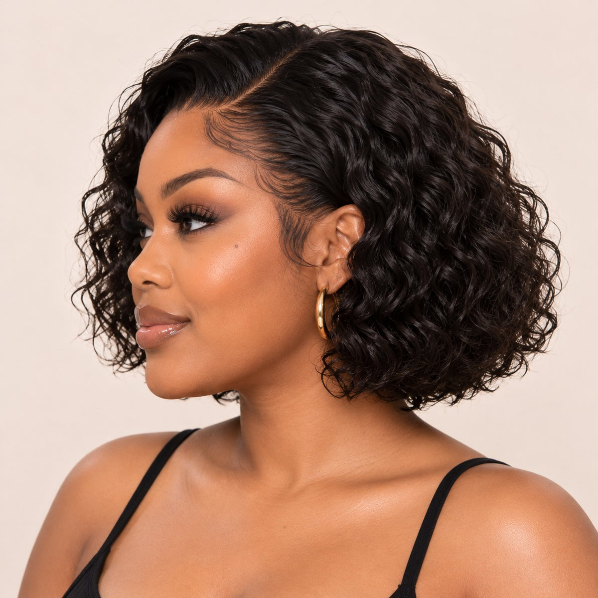 Perruque carré deep wave closure 5x5 – profil
