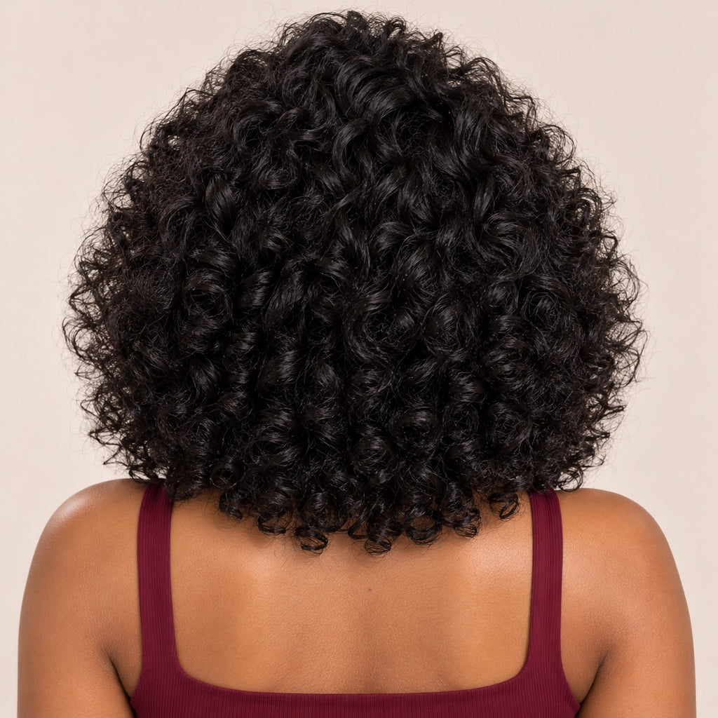Perruque bandeau crépue bouclée – de dos
