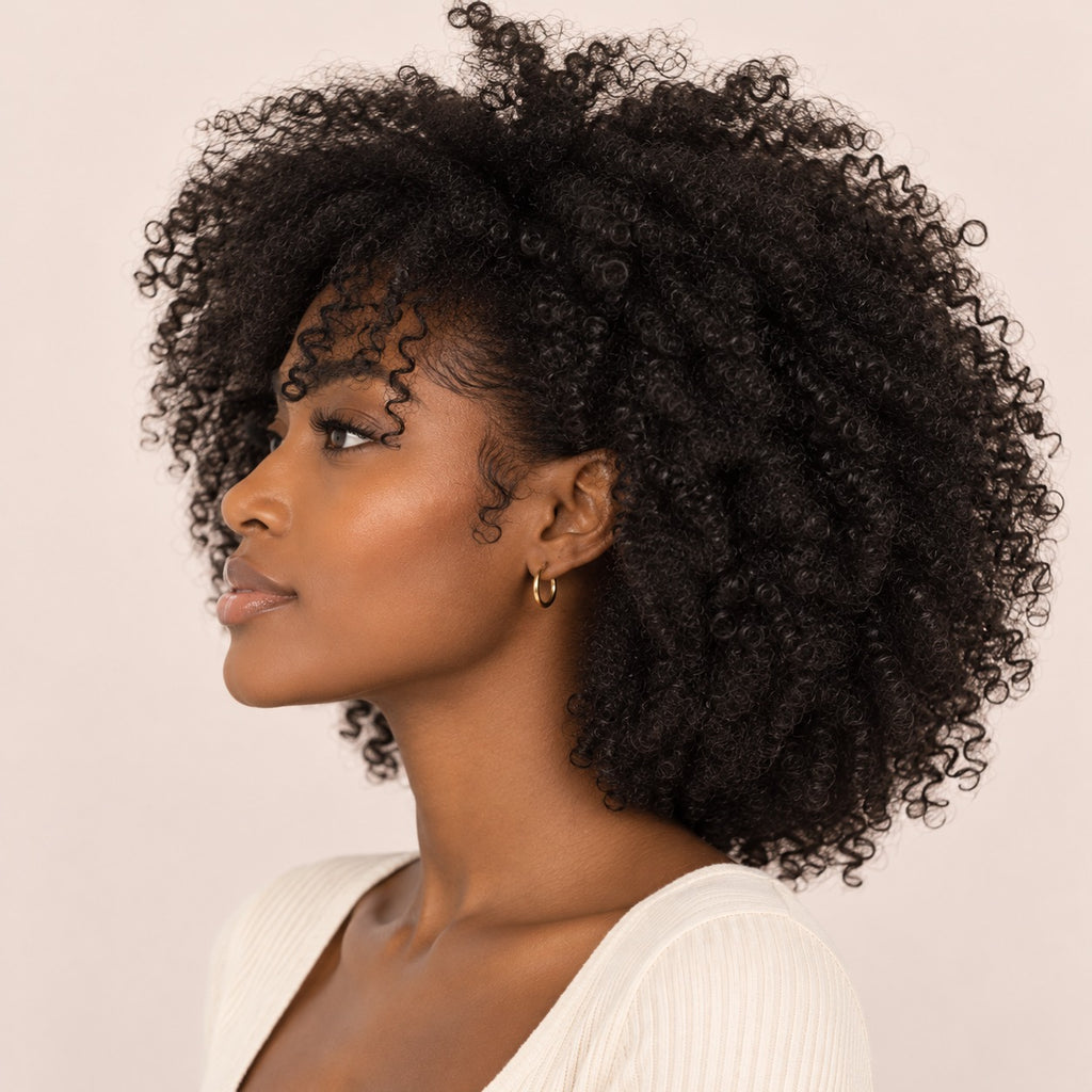 Perruque afro courte kinky curly sans colle – profil
