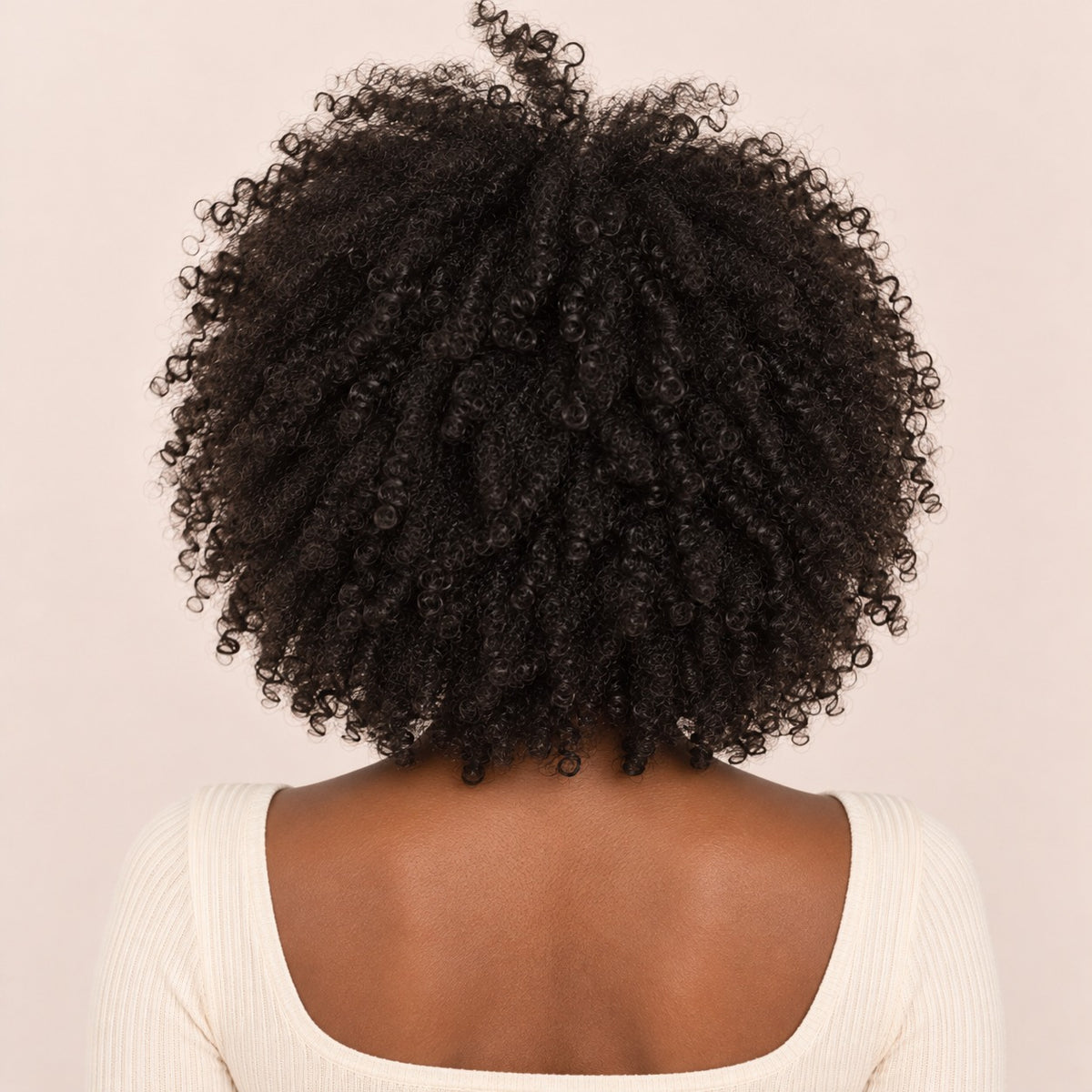 Perruque afro courte kinky curly sans colle – de dos