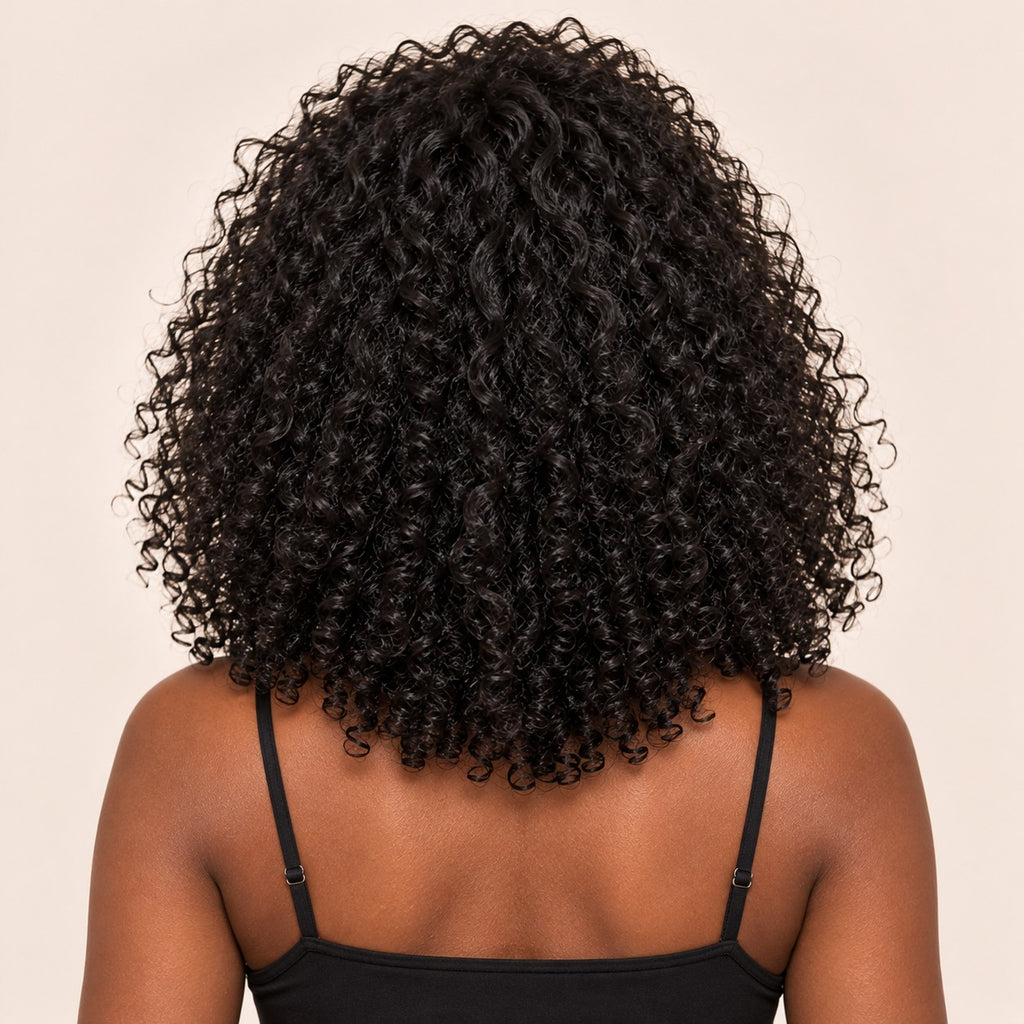 Perruque bandeau afro bouclée – de dos