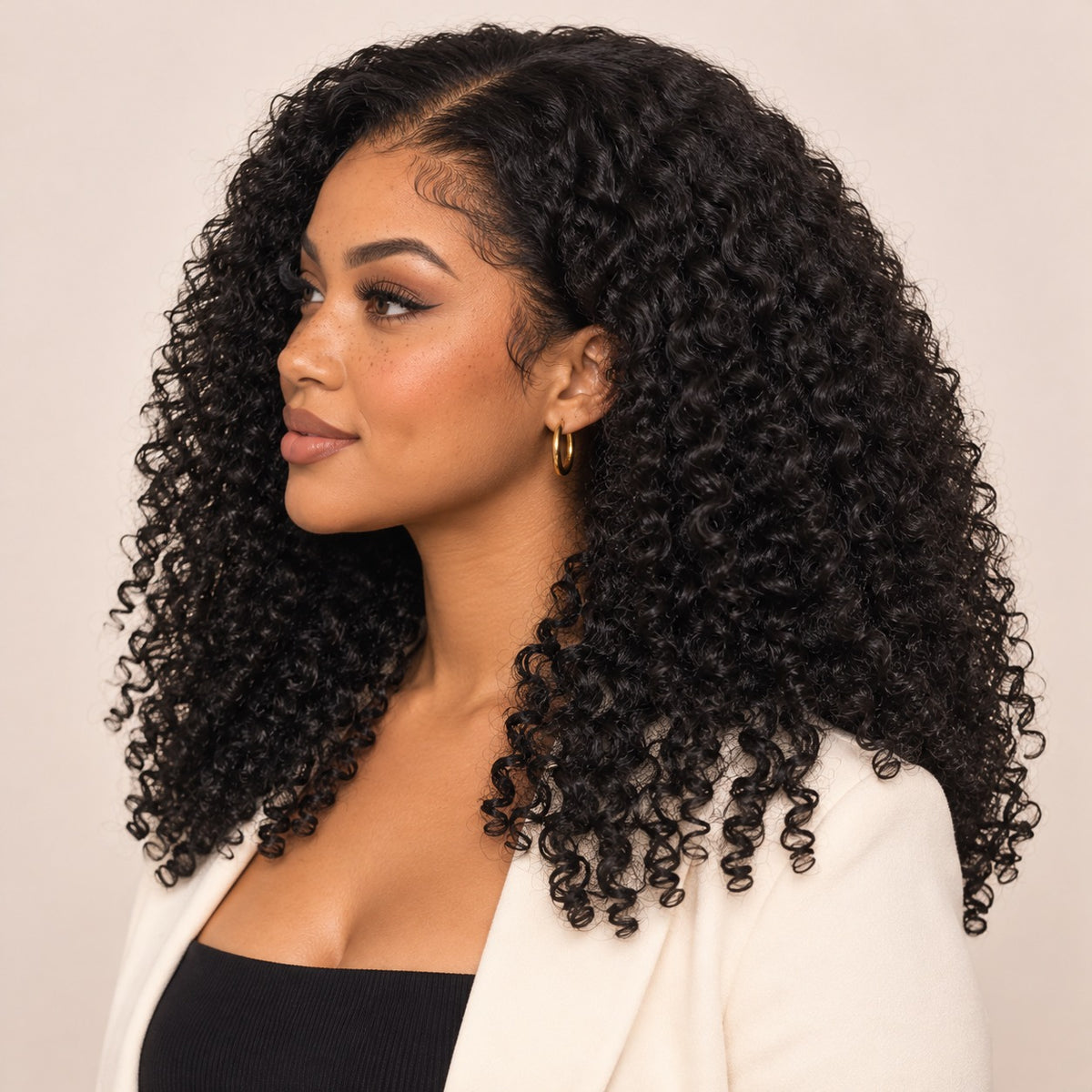 Perruque lace front afro crépue 4C – profil