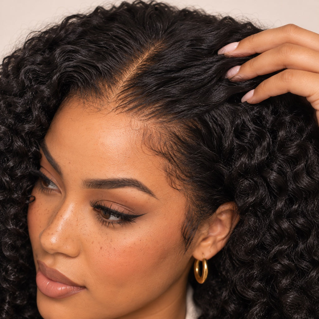 Perruque lace front afro crépue 4C – ligne frontale