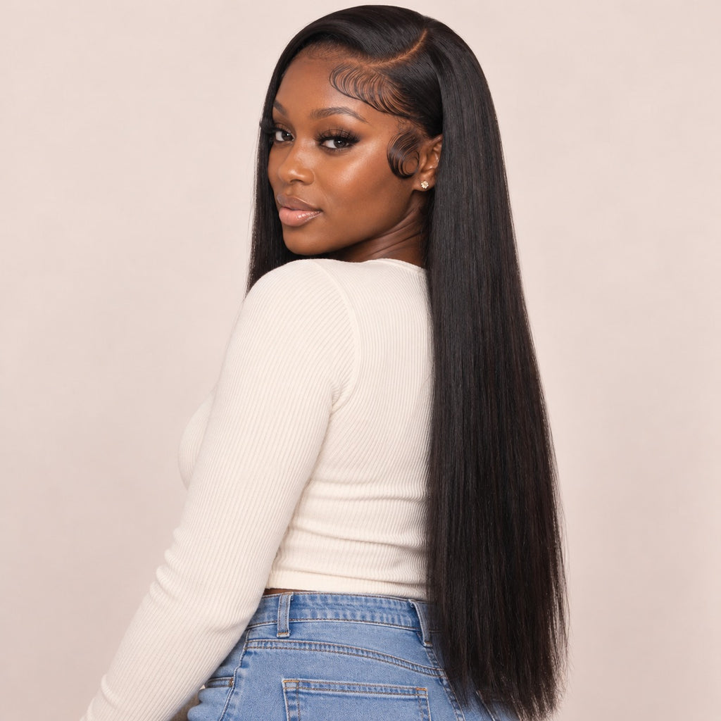 Perruque lace front lisse 13x4 – longueur maximale 30 pouces (76 cm), vue de dos