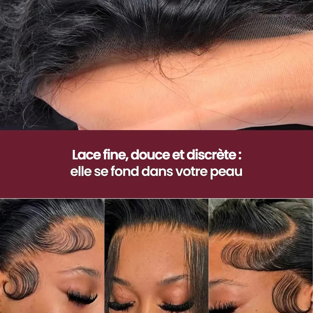 Perruque sans colle water wave – détail 4